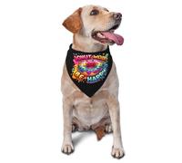 Ne T'Inquiète Pas, Sois Heureux Bandanas Chien Chats Polyester Chiens Bandana Foulards Doux Et Confortable Bavoir Bandana Triangulaire Animal pour Fêtes, Anniversaires 30X70Cm