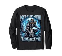 Ne Vous inquiétez Pas, Chaton, Je Vous protégerai, Chat Blue Fire Wolf Manche Longue