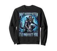 Ne Vous inquiétez Pas, Chaton, Je Vous protégerai, Chat Blue Fire Wolf Sweatshirt