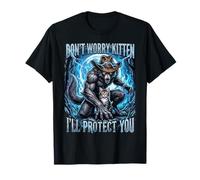 Ne Vous inquiétez Pas, Chaton, Je Vous protégerai, Chat Blue Fire Wolf T-Shirt