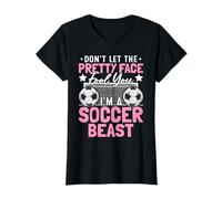 Ne Vous Laissez Pas Tromper par Son Joli Visage, Je suis Une bête de Football drôle T-Shirt