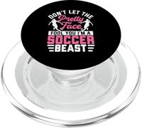 Ne vous laissez pas tromper par The Pretty Face, je suis une bête de football PopSockets PopGrip pour MagSafe