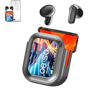 NE20 AI Translation Earbuds Real Time, NE20 Earbuds, Bluetooth 5.4 Earphones LED Display, 140 Language Translator Earphone, IPX6 Waterproof for Travel Business (Black)
