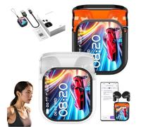 Ne20 Bluetooth V6.0 Ai Translator Earbuds, Touch Screen Sport Wireless Headphones Hd Stereo Sound Longlife Lcd Touch 2025 Translation Earbud Stereo Sound Longlife Ipx6 Water-Resistant(Black+White)