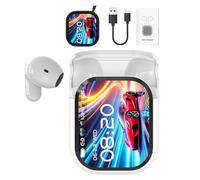 Ne20 Earbuds, Ne20 Translation Earbuds 140 Language, Ai Translation Earbud Real Time, 48 Hours Battery, HD Stereo Sound, LCD Touchscreen Noise Headphones for Travel, Business, Learning (White)