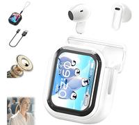 NE20 Earbuds, NE20 Wireless Headphones, Bluetooth 6.0, Ai Translation Earbud Real Time with 140 Language, 48 Hours Battery, LCD Touchscreen Noise Earphones for Travel, Business, Learning (white)