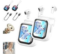 NE20 Earbuds, NE20 Wireless Headphones, Bluetooth 6.0, Ai Translation Earbud Real Time with 140 Language, 48 Hours Battery, LCD Touchscreen Noise Earphones for Travel, Business, Learning (white 2pcs)