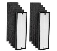 NEA-F1 H13 True HEPA Filtre de rechange pour purificateur d'air Eureka NEA120 et Toshiba Smart WiFi, lot de 2 filtres HEPA NEA-F1 H13 True HEPA et 8 filtres de rechange à charbon actif NEA-C1