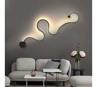 NEAFP Applique murale moderne en aluminium en forme de serpent, 50,40 pouces, pour salon, chambre à coucher, cuisine, salle à manger, couloir, etc., lumière chaude, noir, 24 W, 50 000 heures, 2,5 kg
