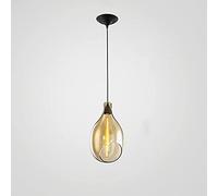 NEAFP Luminaire en verre Lampe suspendue nordique Mini lustre, Plafonnier minimaliste E27 Luminaires d'îlot de cuisine pour salle à manger Chambre à côté du café/Ambre/B HGCHH
