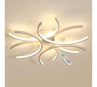 NEAFP Plafonnier LED, lustre incurvé 72 W à intensité variable, lampe design acrylique créative, éclairage de plafond, lampe de plafond moderne, télécommande pour chambre à coucher, chambre d'enfant,