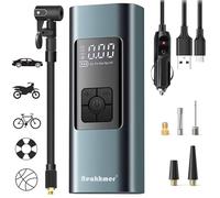 Gonfleur Pneus Voiture Compresseur Air: Mini Compresseur À Air Portatif 150PSI,6000mAh Pompe À Vélo Électrique 12V pour Voiture Vélo Et Moto