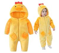 Neamou Combinaison de poulet pour - Costume de dessin animé à fermeture éclair pour animal à capuche,Barboteuses élastiques respirantes pour fête, vêtements d'intérieur