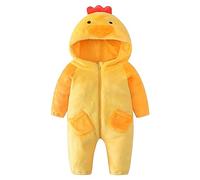 Neamou Costume de poussin pour,Costume de dessin animé à fermeture éclair pour animal à capuche | Barboteuses élastiques respirantes pour fête, vêtements d'intérieur