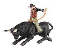 Neamou Figurine de Taureau d'équitation de Cow-Boy,Figurines réalistes de la forêt de bovins de torero Espagnol - Figurine Rodeoes pour Figurines de Collection pour garçons Filles de 3 à 5 Ans 6 à 12