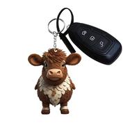 Neamou Pendentif de Voiture de Vache des Highlands | Pendentif décoratif Acrylique 2D de Dessin animé de béta - Décorations de Porte-clés colorées pour Sac d'école, Ornement Mignon pour téléphone