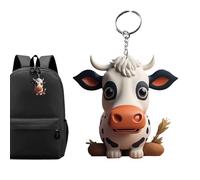 Neamou Porte-clés de Vache des Highlands, Béta de Dessin Animé Acrylique 2D, Décorations Colorées pour Sac d'École, Ornement Mignon pour Téléphone Portable, Portefeuille