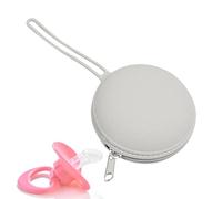 Neamou Récipient à sucette en silicone, porte-sucette en silicone - Sac de rangement rond portable en silicone pour voyage | sac de rangement à fermeture éclair avec corde pour clés de bijoux,