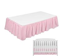 Neamou Volant Anti-poussière - Jupes de lit pour Tout-Petits,Jupe de Berceau en Microfibre avec Pompons pour amener bébé au Chaud et Confortable Chambre de bébé pour Dormir et rêver 28 "x 52"