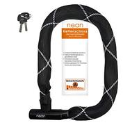 nean Antivol carré pour chaîne de vélo et moto - 2 clés de sécurité - Haute sécurité - Revêtement en tissu extrêmement robuste - Maillons en acier trempé - 8 x 8 x 900 mm - Noir