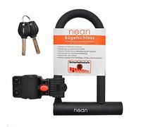 Nean Cadenas à anse pour vélo avec support et 2 clés de sécurité, Ø 12 mm, 207 x 138 mm, noir