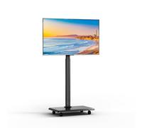 NearHub Chariot TV mobile roulant pour écrans de 26 à 70", chariot TV mobile portable sur roulettes pouvant supporter jusqu'à 40 kg, hauteur réglable avec support pivotant à 25°