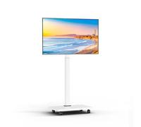 NearHub Chariot TV mobile roulant pour écrans de 26 à 70", chariot TV mobile portable sur roulettes pouvant supporter jusqu'à 40 kg, hauteur réglable avec support pivotant à 25°