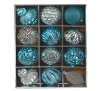 Nearly Natural Holiday Lux Lot de 12 dcorations de sapin de Nol incassables 100 mm avec bote rutilisable