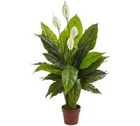 Nearly Natural Spathiphyllum Plantes artificielles en Soie Vert 106,7 cm