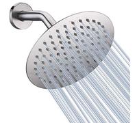 NearMoon Pommeau de douche à effet pluie, design ultra fin, augmentation de la pression, expérience incroyable, pommeau de douche à effet pluie haut débit en acier inoxydable (20,3 cm, Nickel brossé)