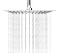 NearMoon Pommeau de douche carré en acier inoxydable à haut débit - Design haute pression - Expérience de douche impressionnante même à faible débit d'eau (25,4 cm, finition chromée)