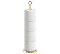 NearMoon Support de Papier Toilette sur Pied avec réserve, Support de 4 Rouleaux de Papier Toilette pour Salle de Bain/Cuisine Tout en métal (1 pièce, Or chromé)