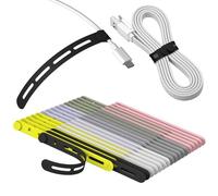 Nearockle 35Pcs Silikon Wiederverschließbar Kabelbinder, Wiederverwendbare Kabel Organizer Klein Kabelmanagement für Ladekabel Kopfhörer Computer Draht, Reisezubehör (Mehrfarbig，13cm)