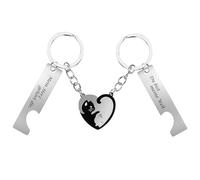 Nearockle Herzförmig Katze Puzzle Anhänger Süße Schlüsselbund Partner Schlüsselanhänger Liebe Geschenk Freundin Geburtstag, Edelstahl Keychain Cute Geschenk für Frau Couple Freund Ehemann Jubiläums