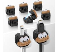 Nearockle Lot de 8 supports de câbles, gestion des câbles, organisateur de câbles réglable, clips de câble magnétiques, autocollants pour câbles de charge, USB, HDMI, câbles d'écouteurs, bureau (noir)