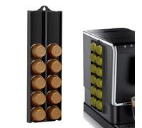 Nearockle Porte-Capsules Mural RÉGlable Compatible Avec Les Capsules Nespresso (37-58 Mm), Support De Rangement Autocollant Pour Capsules De CafÉ (Noir, 1 PiÈCes)