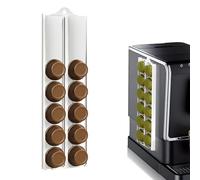 Nearockle Porte-Capsules Mural RÉGlable Compatible Avec Les Capsules Nespresso (37-58 Mm), Support De Rangement Autocollant Pour Capsules De CafÉ (Blanc, 2 PiÈCes)