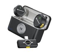 NearStream Micro Cravate sans Fil avec Réduction de Bruit et Fonction Muet,2TX+1RX+1 Boîtier de Charge,Compatible avec iPhone/Androïde/iPad/Mac/Téléphones/Ordinateurs,Transmission 50M AWM25T