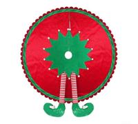 Neatartmore Jupe de sapin à rayures rouges et vertes pour décoration de | Velours polyester, pour pieds rayés fantaisistes, couvre support d'arbre, décoration de salon ou de bureau