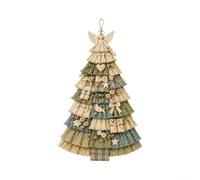 Neatartmore Kit de suspension de porte pour sapin de Noël matelassé | Surdimensionné 1,4 m Patchwork Plaid Toile de jute Décoration de ferme pour débutants Projet de couture avec motifs d'ange