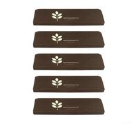Neatartmore Lot de 5 tapis d'escalier autocollants phosphorescents | Tapis antidérapant en polyester pour marches en bois, décoration de sécurité pour enfants et personnes âgées, café foncé