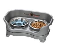 Neater Feeder Express Gamelles surélevées pour Chat - Gamelles pour Chat avec Support - Gamelles de Nourriture et d'eau en Acier Inoxydable - Gamelles surélevées pour Chat - Gris Acier