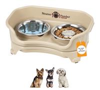 Neater Feeder Neater Pets Express Gamelles surélevées pour animaux de compagnie, support anti-dégât, contient des déversements, mangeoire surélevée avec eau en acier inoxydable et gamelle à