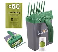 Neater Pet Brands Lift N' Bag 2.0 Pelle à déjections canines avec attache de sac pour petits et grands chiens, design amélioré, 60 sacs de recharge, pelle à déjections canines robuste pour cour et