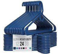 NEATERIZE Perchas De Ropa Lot de 24 cintres en plastique ultra résistants - Cintres durables pour manteaux, costumes et vêtements - Bleu marine