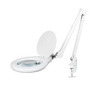 Neatfi Elite Lampe loupe LED, bifocale 2,25x/4x, Lentille de 15 cm (Blanc) | avec pince, lumière du jour 6500 K, variateur continu non polarisé, Lecture, loisirs créatifs et travaux de précision