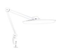 Neatfi XL Lampe de Bureau LED 24W 2200 Lumens - Éclairage de Travail Sans Ombre | Variateur à 4 Niveaux | Pour Bureau à Domicile et Loisirs Créatifs | Tête Large de 51 cm(Blanc, Non-CCT avec pince)