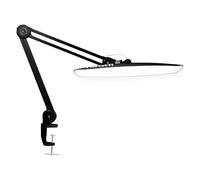 Neatfi XL Lampe de Bureau LED 24W 2200 Lumens - Éclairage de Travail Sans Ombre | Variateur à 4 Niveaux | Bureau à Domicile et Loisirs Créatifs | Tête Large de 51 cm (Noir, Non-CCT avec pince)