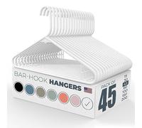 Neaties Lot de 45 cintres en Plastique Blanc avec Crochets, cintres Standard en Plastique Robuste, fabriqués aux États-Unis