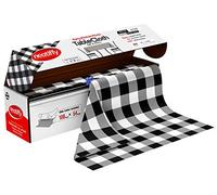 Neatiffy Jetable en Plastique Rouleau De Nappe, Équivalent à 12 Paquets de Pique-Nique, Vichy Noir